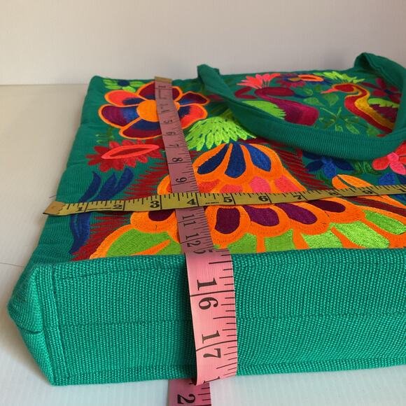 Handmade Mexican Peacock Tote Bag Ethically - Picture 14 of 14